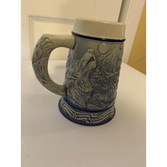 Tom O'Brien American Animal Stein The Grey Wolf Made in Brazil by Ceramarte 2000 - Picture 8 of 10